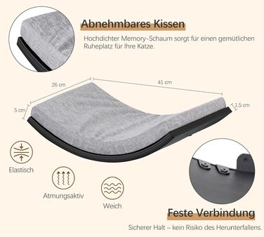 Комплект настінної драбинки для котів Katzentreppe 3 шт., сіра: стійка для лазіння, полиця, лежанка для котів