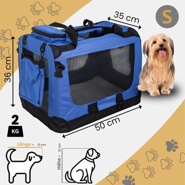Складана переносна сумка-переноска для собак та котів Petigi (S, 50 x 35 x 36 см, блакитна)