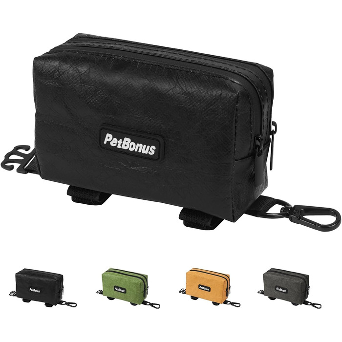 Диспенсер для збору відходів тварин PetBonus: водонепроникний диспенсер для собак з місткою кишенькою для ласощів та 15 пакетиків (зелений, чорний)