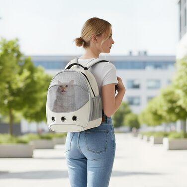 Транспортна сумка для собак, кошенят, кроликів - сіра, зручна, дихаюча, для подорожей та прогулянок