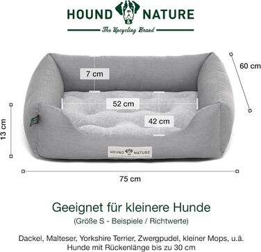 Ортопедичне еко-лежак для собак HOUND & NATURE Zürich, розмір S, світло-сірий, флісовий, двосторонній, для малих порід, 75x60 см, праний