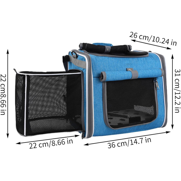 Кошик для собак на велосипед - зручний переносний мішок з вентиляцією для прогулянок, подорожей, кемпінгу та велопоїздок