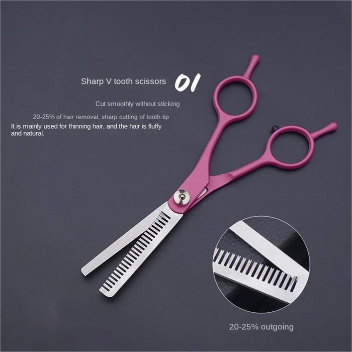 Набір професійних ножиць для собак 7 дюймів, 4 шт. для грумінгу: прямі, зігнуті, для розрідження шерсті, з ергономічними ручками, для собак та котів