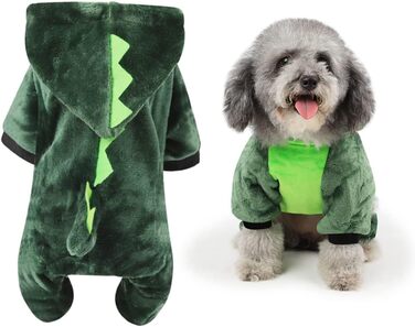 Костюм для собак - динозавр (3 шт.) FRCOLOR, теплий матеріал, для фотосесій та свят