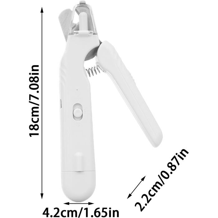 Електричний триммер для нігтів собак і котів з LED-підсвічуванням | Триммер та шліфувальник для догляду за лапами та цуценятами | Білий