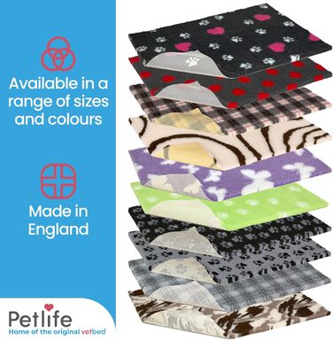 Ветбед Petlife – протиковзкий килимок для собак середнього розміру 100x75 см, антрацит/синій/білий, двосторонній із лапками, машинне прання, ветеринарний килимок для собак і цуценят, підстилка в клітку