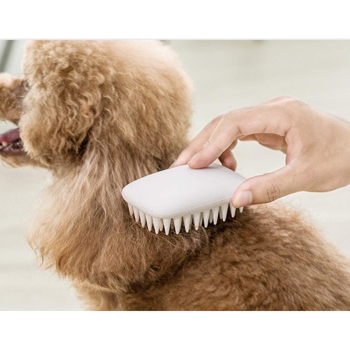 Масажна щітка для миття тварин, вичісуюча щітка від шерсті для собак і котів з м'якими силіконовими щетинками, для короткої шерсті