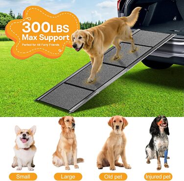 Рампа для собак у машину, 180 x 50 см, для авто, SUV, до 136 кг, складана, з антиковзким покриттям