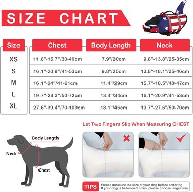 Жилет для плавання для собак Dogcheer з плавниками акули, американським прапором, світловідбиваючими смугами та ручкою для порятунку, регульований, з високою плавучістю, для цуценят, собак середніх та великих порід, червоний та темно-синій