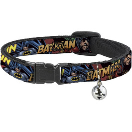 Нашийник для собак з пряжкою, мотив Бетмена, ланцюгові ланки, 33-45,7 см, ширина 3,8 см (Бордовий)