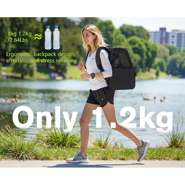 Рюкзак для кота Pecute з сітчастим вікном, чорний, до 6 кг