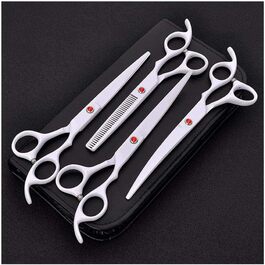 Професійна ножиця для собак, вигнута, для грумінгу, біла