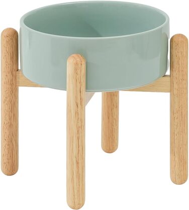 Керамічна годівниця для собак Havniva 21 см зі стійкою, великі породи, миска для їжі та води (1 шт., світло-зелена)