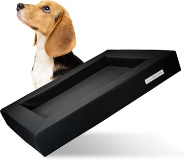 Лежанка для собак - м'яке гніздечко, диван для собак, захисне ліжко, килимок для собак, кошик для собак, розмір M 90 x 70 см, білий/чорний