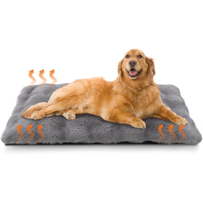 Самогріюча ковдра для тварин Wdmiya 60x45 см, для котів та собак, миюча, фланелева, без електроживлення, для автомобіля. Білий (Сірий, L)