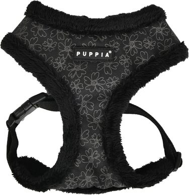 Шлейка для собак Puppia Hepatica Harness A, чорна, розмір L - регульована та комфортна