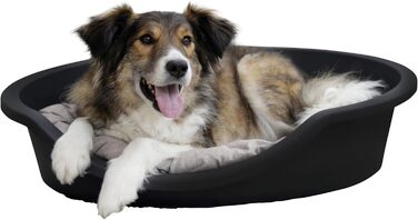 Кербл Pet Dreamer: Лежанка для тварин, чорна, з переробленого пластику, стабільна, високий борт, Made in Italy (95x70x29 см)