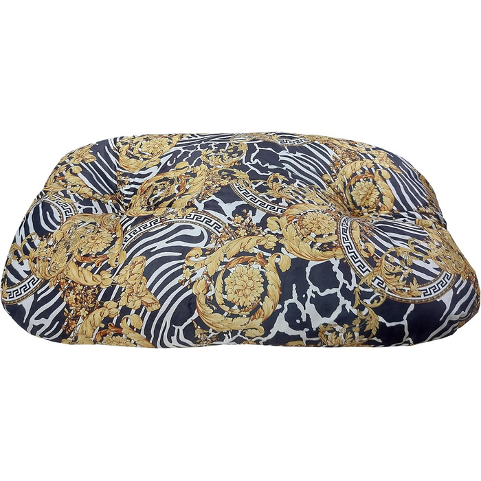 Овальне лежанка для тварин з велюру – М'яке ліжко для собак, не знімний чохол – Лежанка для котів та собак у стилі Animalier – Зроблено в Італії (Versus)