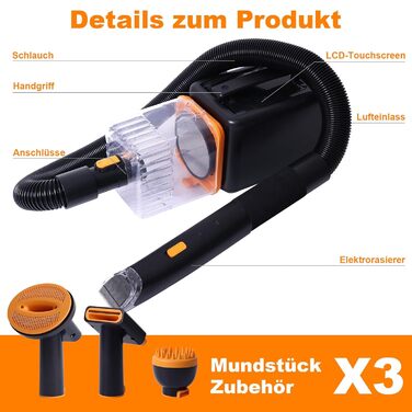 Фен для собак Kanonen-Stil, білий, 2400W, регулювання швидкості та температури, LYCSJDPWH-DE (7 в 1: сушка, пилосос, стрижка)