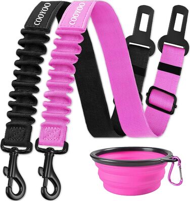 Автодзеркало для собак Cooyoo: надійний та регульований, комплект 2 шт. (чорний + рожевий)