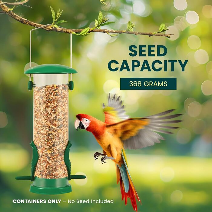 Набір годівниць для птахів Green Haven з металу (3 шт.) - годівниця з сіткою, стійка до білок та щурів