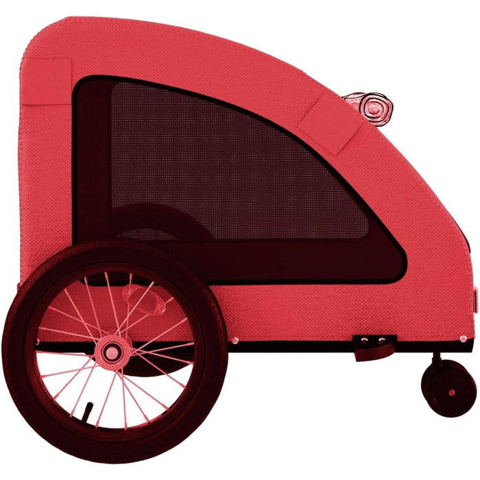 Фургон для собак VidaXL - червоний, 45 кг, Oxford-Gewebe, з прапором та відбивачами