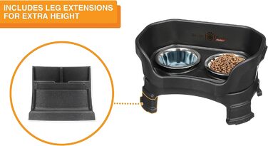 Автогодівниця для домашніх тварин NEATER PET BRANDS Feeder-Deluxe з подовжувачами ніжок, маленька, чорна