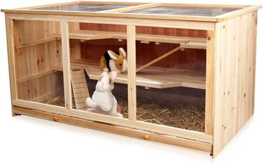 Клітка для гризунів Melko Nagervilla: 3-ярусна дерев'яна клітка для хом'яків та мишей, 117 x 63 x 58 см, з 2 пандусами