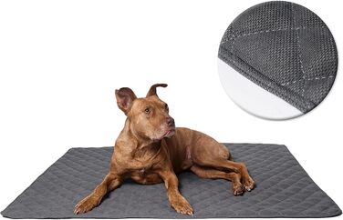 Подушка для собак ручної роботи, килимок для собак, ковдра для собак середніх та маленьких порід, прання до 90ºC, захист дивану, для домашніх тварин, собак та котів (L 98x97x3 см, Антрацит/Сірий) L 98x67x3 см Антрацит / Сірий