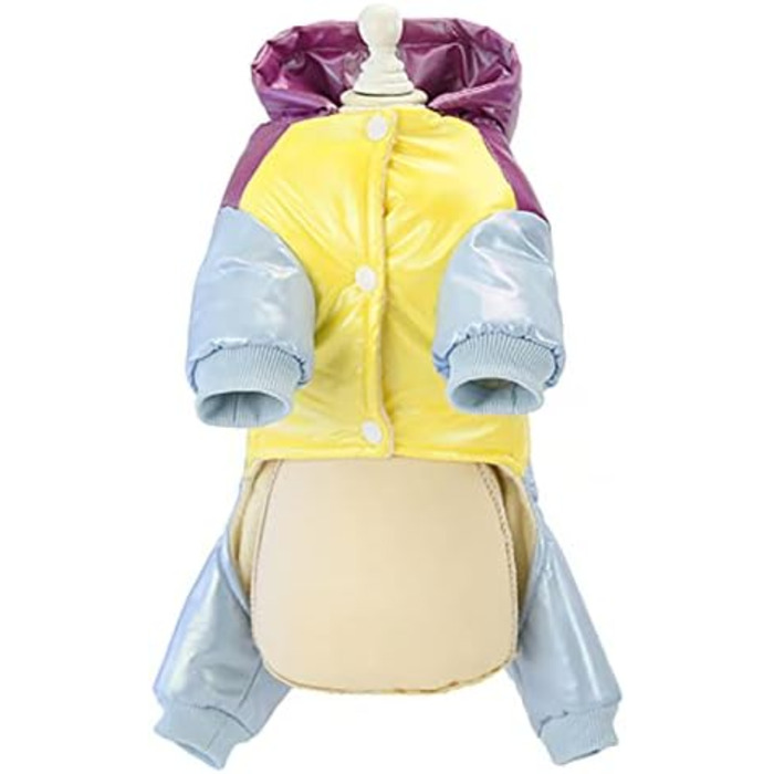 Тепла куртка для собак Izefia Winddichte, для холодної погоди, 4 ноги, теплий зимовий комбінезон для маленьких та середніх собак та котів, XL, фіолетовий