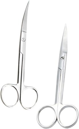 Професійна шерстьрізка для тварин DOITOOL: 2 шт. з нержавіючої сталі, пряма та вигнута насадки