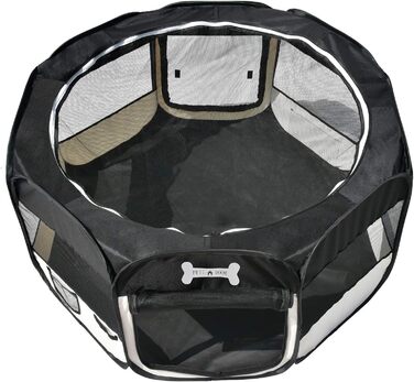 Клітка-забіг для цуценят MC Star Oxford, 8 елементів, 125x125x64 см, чорна