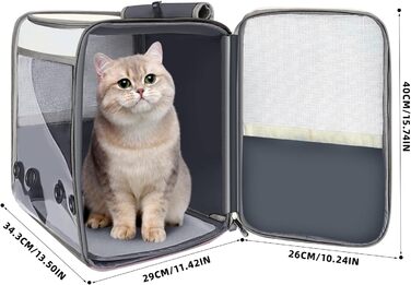 Рюкзак-переноска для котів та собак SWIHELP, сірий. Безпечна переноска для тварин, ідеальна для подорожей