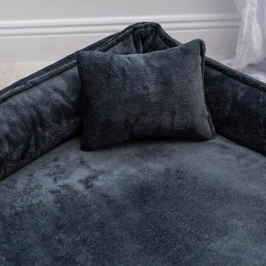 Ортопедичне собаче ліжко Tierlando® Tyson Teddy – м'яке собаче ліжко-софа з знімним чохлом, виймаюча віскоеластична матрацна подушка та ергономічний вхід. Розмір: 130x100 см, колір: кремовий