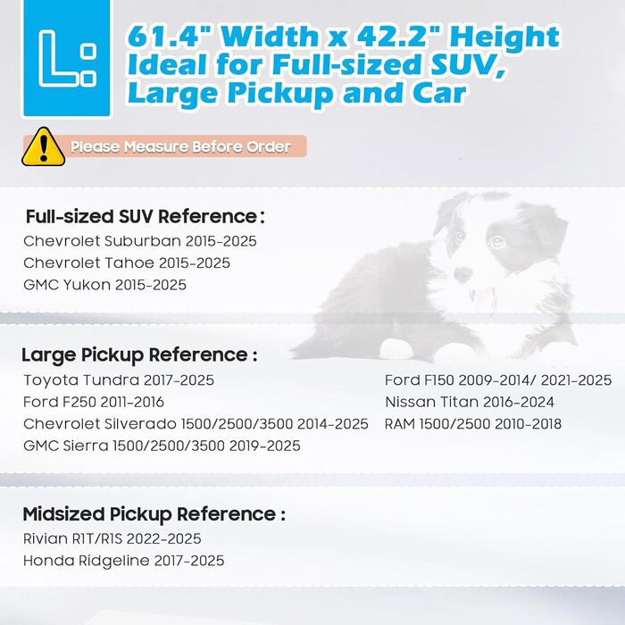 Автомобільна перегородка для собак, 156 см, бар'єр між переднім та заднім сидінням, для SUV, великих авто та пікапів