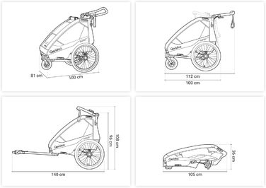 Qeridoo Sportrex 2 Limited Edition Jeans Blue: Дитячий велопричіп для 2 дітей, 360° обертове колесо, захист голови