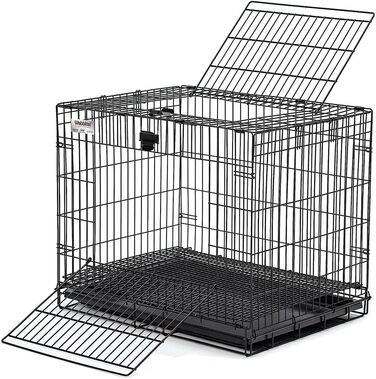 Клітка для кроликів MidWest Wabbitat 151, складна, 64 см, з пластиковим піддоном і металевим дном, чорна