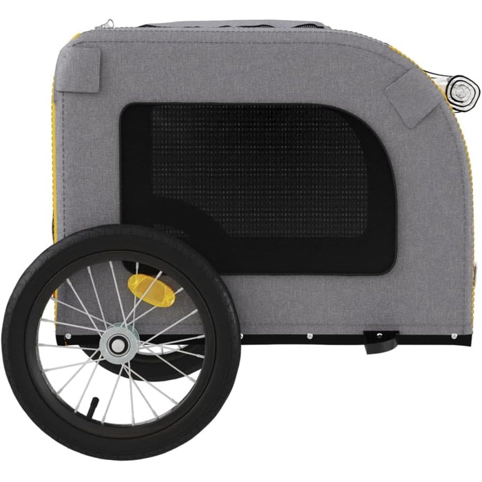 Фаркоп-причіп для собак Tidyard, 45 кг, Oxford-Gewebe, з прапором та відбивачами, жовто-сірий