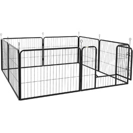 Клітка-загон для цуценят PawHut - металева, 80 x 60 см, чорна