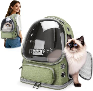 Рюкзак-переноска для котів та собак ALLSOPETS Bubble, до 7.5 кг, зелений