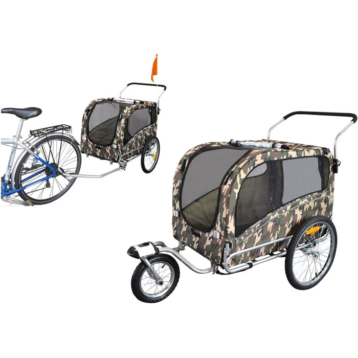 Причеп для собак PapilioShop Argo - великий, зелений (маскування), для собак S-M-L