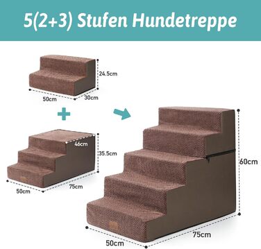 Сходинка для собак та котів COZY KISS: зручна та безпечна для ліжка, софи та авто. Розміри: 7x0x60cm, 75x50x60cm. Кольори: чорний та білий, шоколадний.