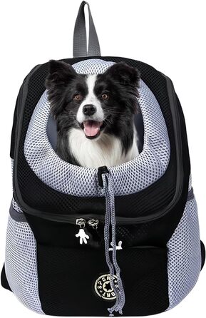 Переносний дихаючий рюкзак для собак та котів, регульований транспортний рюкзак з вікном (Чорний, M)