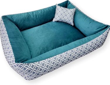 4L Textil OTTO: Лежанка для собак, корзина для собак, м'яке ліжко для собак, лежанка-софа, колір - блакитний (100x80 см)