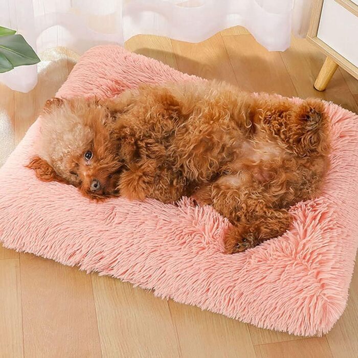 М'яке ліжко для собак та котів GUOCU Deluxe з антиковзким дном, 94x63 см, рожеве