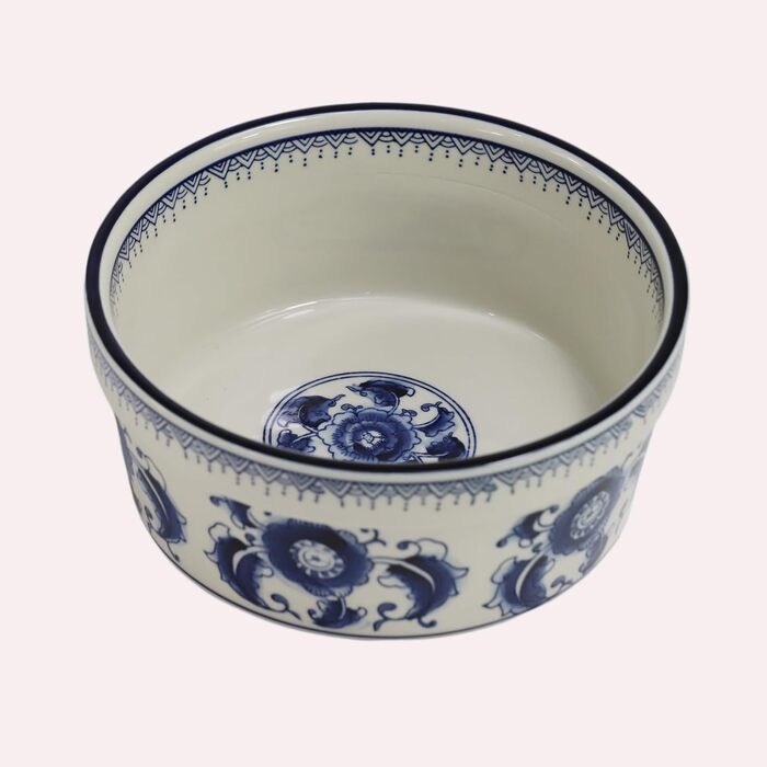 Набір мисок для корму та води для собак та котів SYNWISH, 14.7 x 18.3 x 6.1 см, блакитний та білий