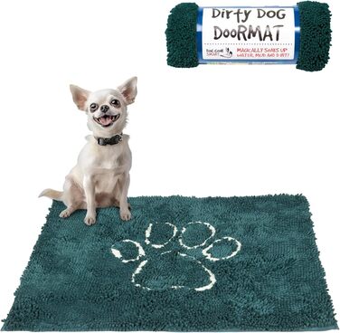 Килимок для ніг Dirty Dog - швидковисихаючий, антиковзкий, для чистого підлого, поглинаючий, машинне прання (10 x 36 см, Petrol)