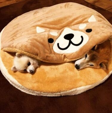 Кругле ліжко для собак та котів Shiba Inu з м'якого плюшу. Лежанка для домашніх тварин, велике ліжко для собак.
