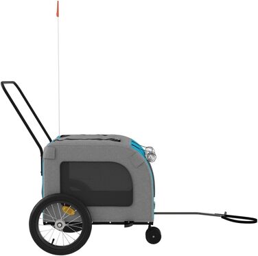 Фармінгери Gecheer для собак: чорний причіп з оксфордської тканини та металу. Вантажний причіп для велосипеда, транспортний причіп / 93859 (63 x 121 x 65 см, блакитний)