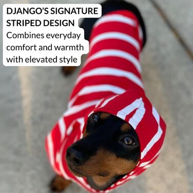 Світшот для собак ДЖАНГО, теплий, м'який, з капюшоном, для маленьких собак до 11,3 кг (Dackel, Welpen), розмір S, червоний